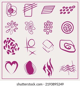 Set of hand-drawn elements in doodle style