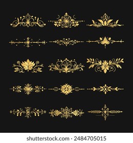 A set of hand-drawn flower ornaments, adding a personal and artistic touch to any design.