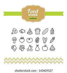 Set of hand-drawn food icons