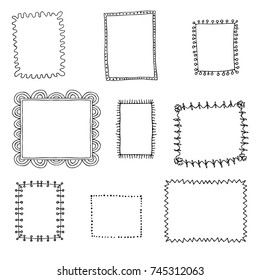 set of hand-drawn frames