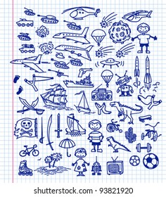 handgezeichnete, lustige Doodles