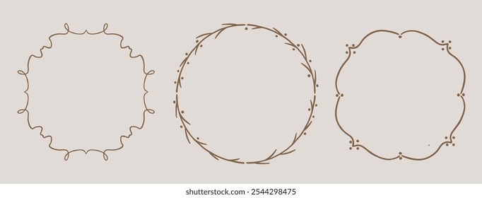 Conjunto de coronas de geometría dibujadas a mano. Plantilla de logotipo elegante. Ilustración vectorial para sellos, invitación de boda, negocio de marca.