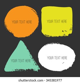Set of hand-drawn grunge vector shapes. Vector banners.  Vintage background. Design elements.