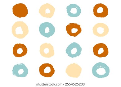 Set of hand-drawn illustrations of circles