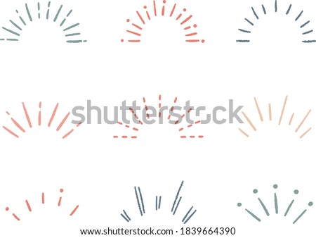 A set of hand-drawn illustrations of lines showing concentrated lines, awareness, inspiration, sunburst, sun rays, surprises, etc.