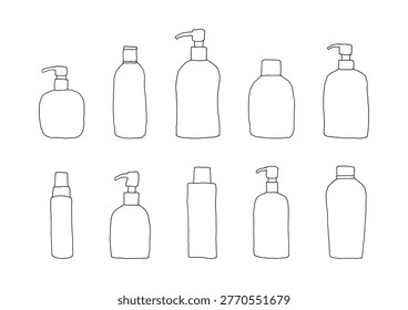 A set of hand-drawn illustrations of simple, unlabeled containers (line art)