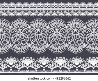 Set of hand-drawn Lace