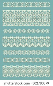 Set of hand-drawn Lace Paper  Borders