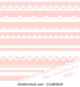 Set of hand-drawn Lace Paper Punch Borders