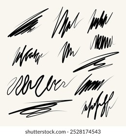 Set of Hand-Drawn Lines and Highlights,doodle, scetch