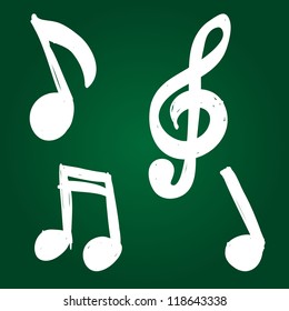 Set of Hand-drawn music notes