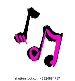 Set of Hand-drawn music notes. Vector illustration on a white background.