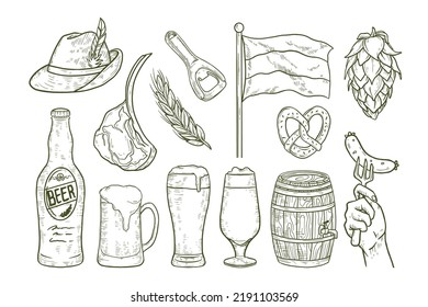 Set of Handdrawn Oktoberfest Illustration