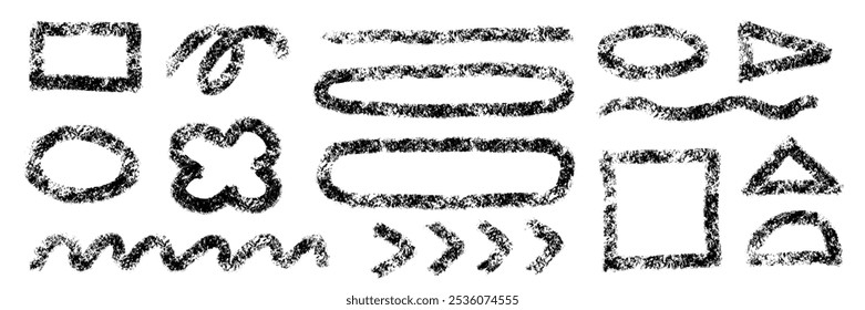 A set of hand-drawn ovals and lines that look like they were drawn with pastels or crayons