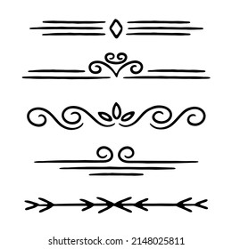 Set of hand-drawn page dividers