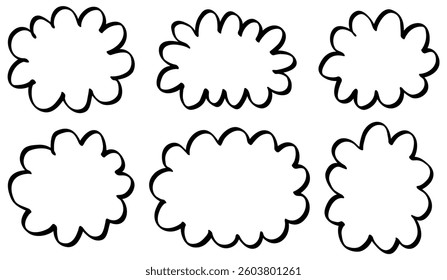 Set of hand-drawn pop frames