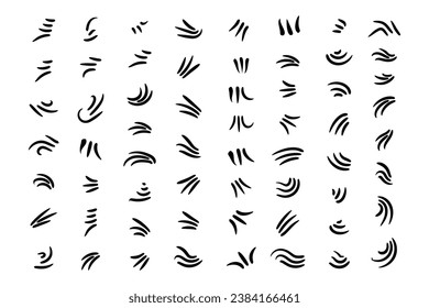 set of hand-drawn Ray Burst Accent Flourish, Word Emphasis accent flourish, doodle Accent design elements and ornaments, word accents decoration, Decorative elements, accents marks text ornament