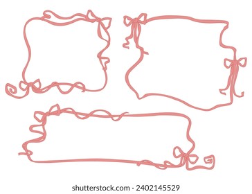Set of hand-drawn ribbon frame Decorative frame