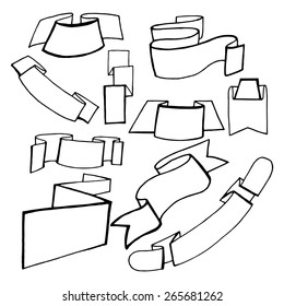 Set of hand-drawn ribbons for your business