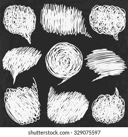 Set of hand-drawn speech bubbles.