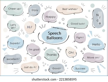 Set of hand-drawn speech bubbles drawn in pen
