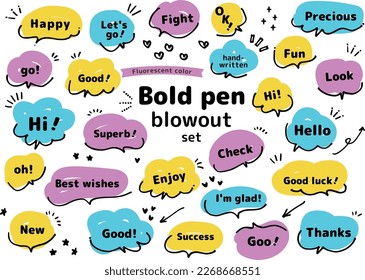 A set of hand-drawn speech bubbles drawn with a thick pen