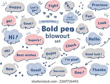 A set of hand-drawn speech bubbles drawn with a thick pen