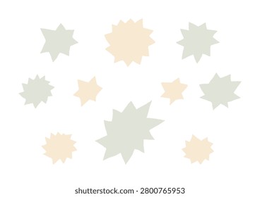 A set of hand-drawn, spiky shapes with a crackling, popping feel. (green and yellow)