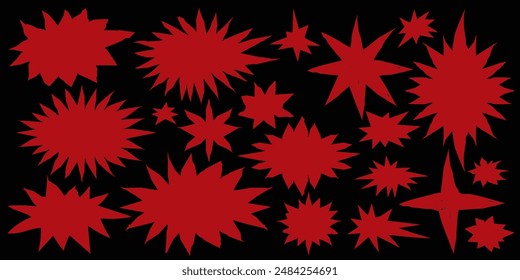 A set of hand-drawn stars in the grunge style. Vector illustration. Hand drawn, not AI