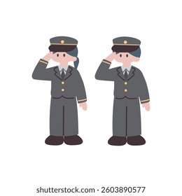 Set of hand-drawn station staff
