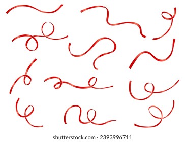 Set of hand-drawn strings and ribbons, gradient, Streamers