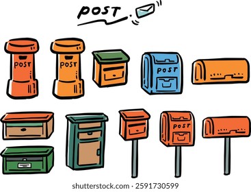 A set of hand-drawn style illustrations for various posts.
