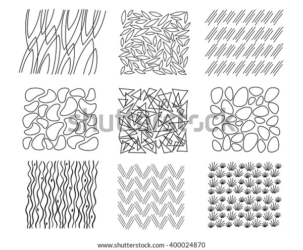 Set Handdrawn Textures Lines Different Densities Stock Vector (Royalty ...