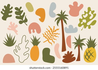 Set of Hand-drawn various shapes and doodle objects. Abstract contemporary modern trendy