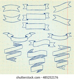 Set of hand-drawn vector banners