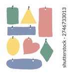 Set of hand-drawn vector paper tags and empty price labels. Perfect for sale or gift design.