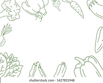 Set of handdrawn vegetables doodles. Vegetables doodle set. 