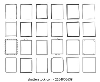 Set of handdrawn vertical frames, vector eps10 illustration
