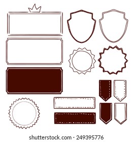 Set of hand-drawn vintage badges and labels