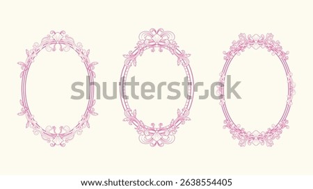 A set of hand-drawn vintage elegant frame. Designed for birthday or wedding invitation cards. Vector illustration.