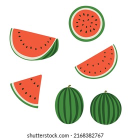 Satz handgezeichneter Wassermelonensymbole, Vektorfrucht