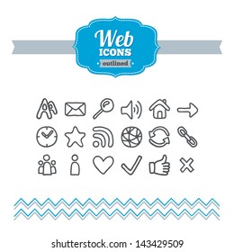 Set of hand-drawn web icons