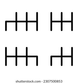 Set of Handle car manual shift lever icon, vehicle gear technology vector illustration equipment .