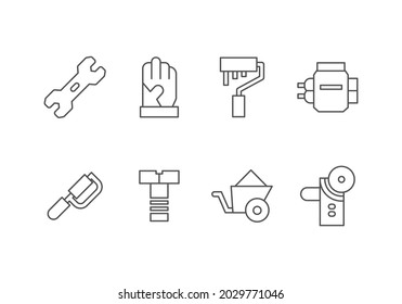 conjunto de iconos de herramientas de fabricación de bricolaje hechos a mano vector