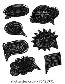 Set of hand-made comic style talk clouds