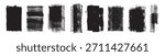 Set of hand-made grunge textures with paint roller effect, artisan paint stains, linocut stamp, artistic background for text and design, vector illustration isolated on transparent background.