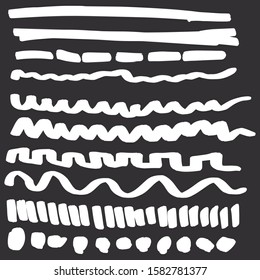Set of handmade, hand drawn underline strokes EPS Vector
