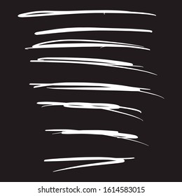 Set of handmade, hand drawn underline strokes EPS Vector
