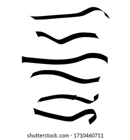 Set of handmade, hand drawn underline strokes isolated on white background EPS Vector