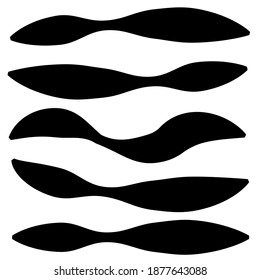 Set of handmade, hand drawn underline strokes isolated on white background EPS Vector